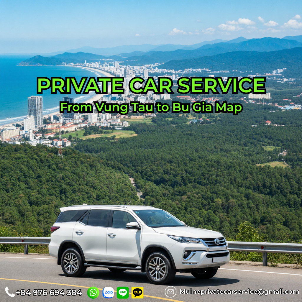 Private car Vung Tau to Bu Gia Map