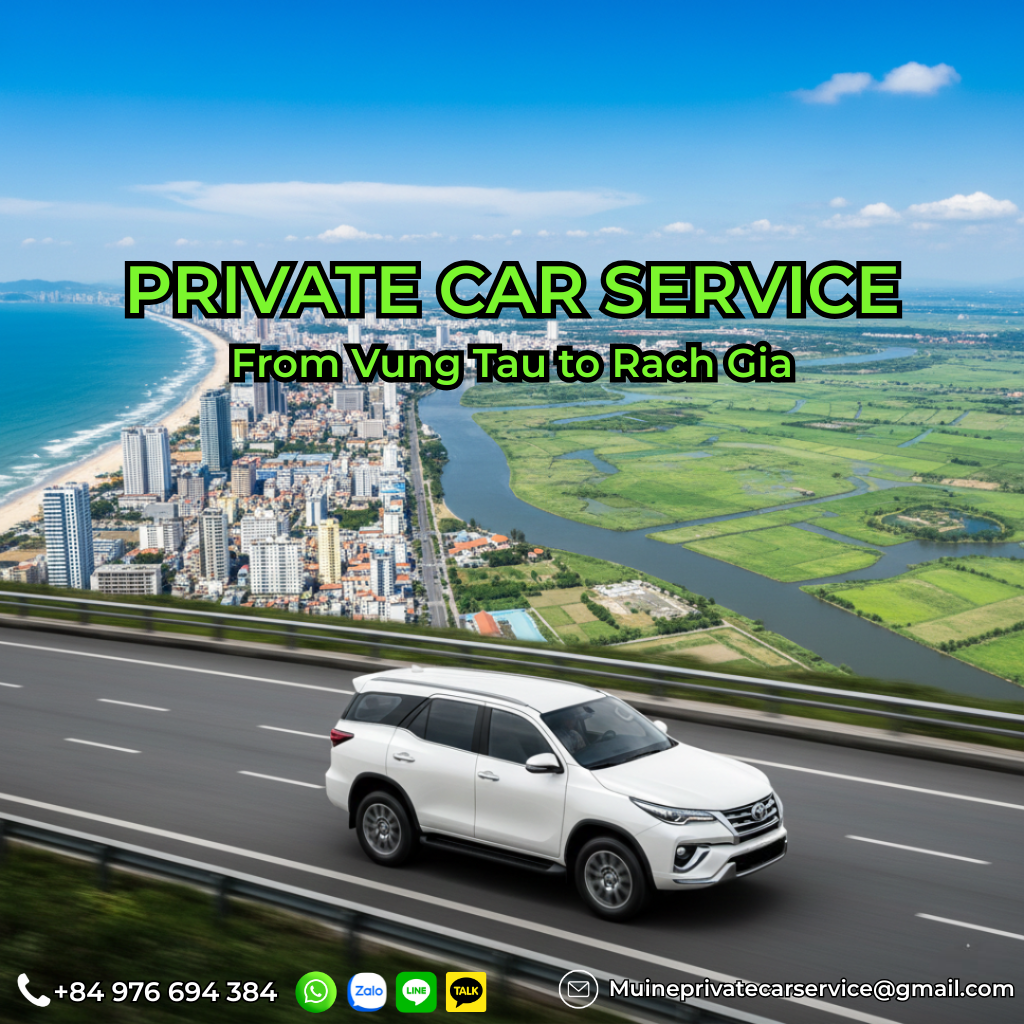 Private car Vung Tau to Rach Gia