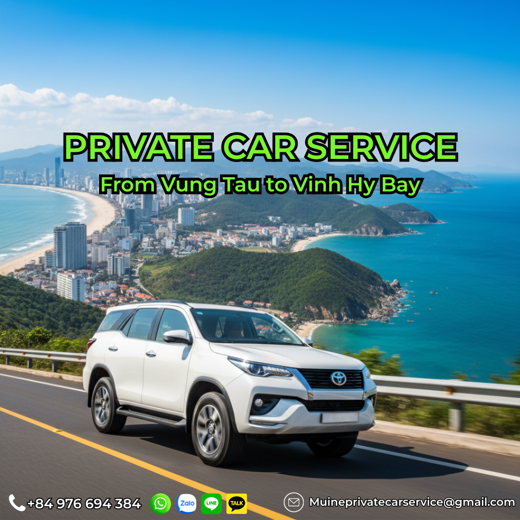 Private car Vung Tau to Vinh Hy Bay