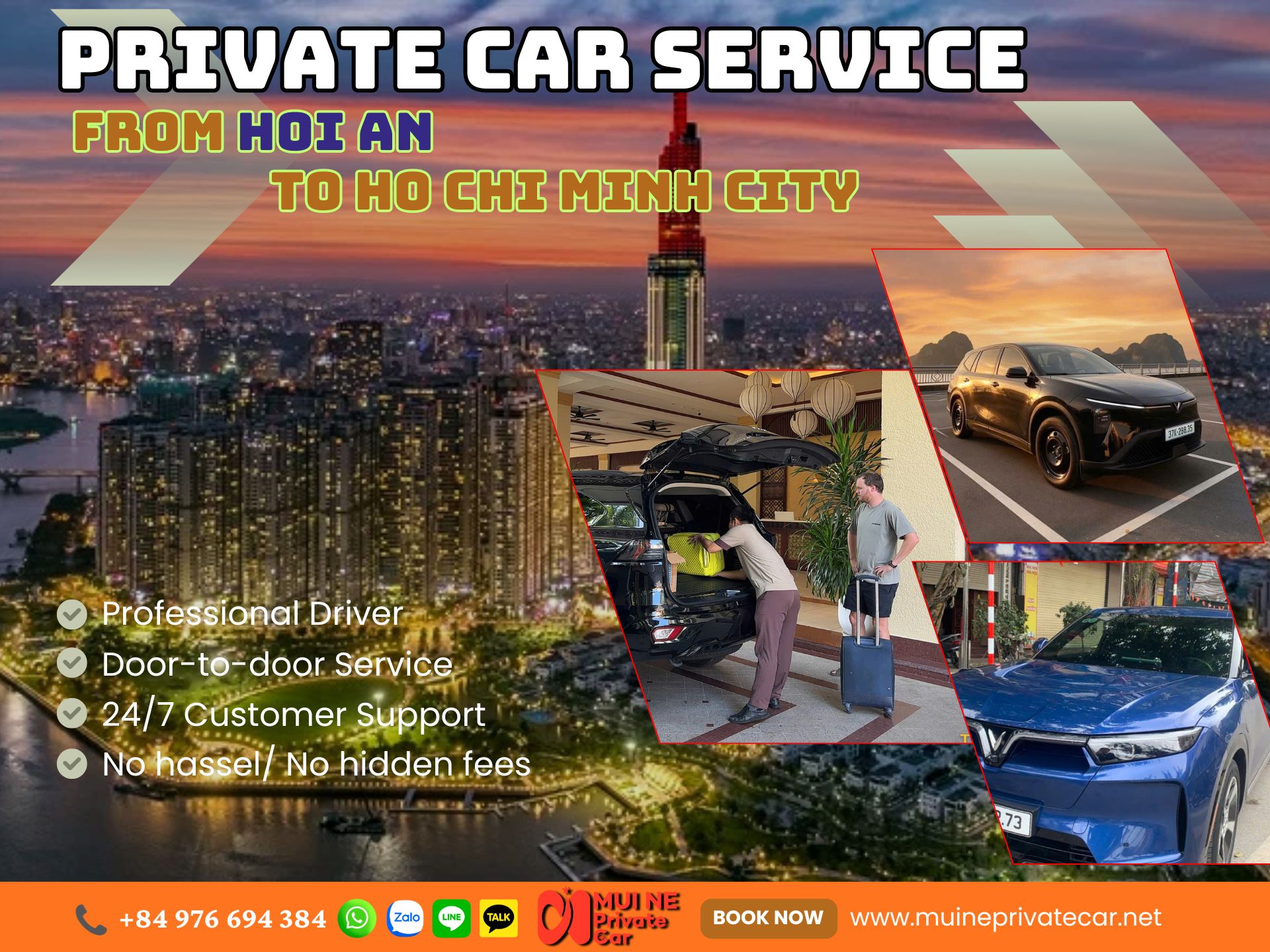 Hoi An to Ho Chi Minh City Private Car Transfer - Mui Ne Private Car