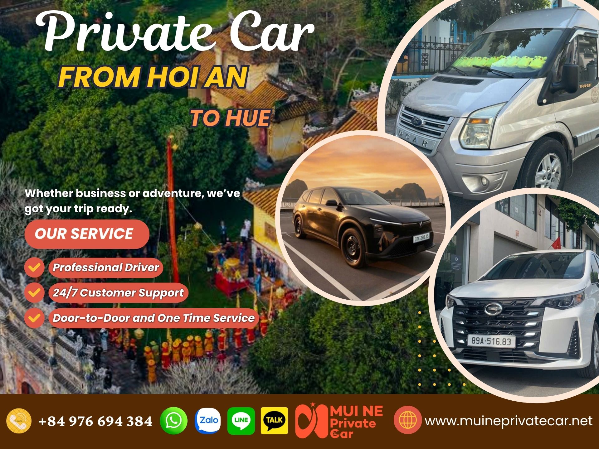 Hoi An to Hue Private Car Transfer - Mui Ne Private Car