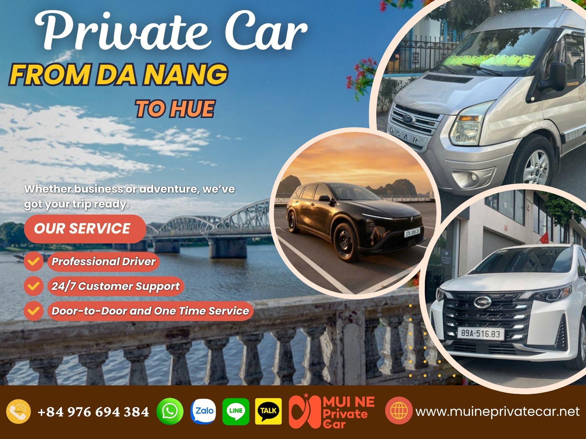 Da Nang to Hue Private Car Transfer - Mui Ne Private Car