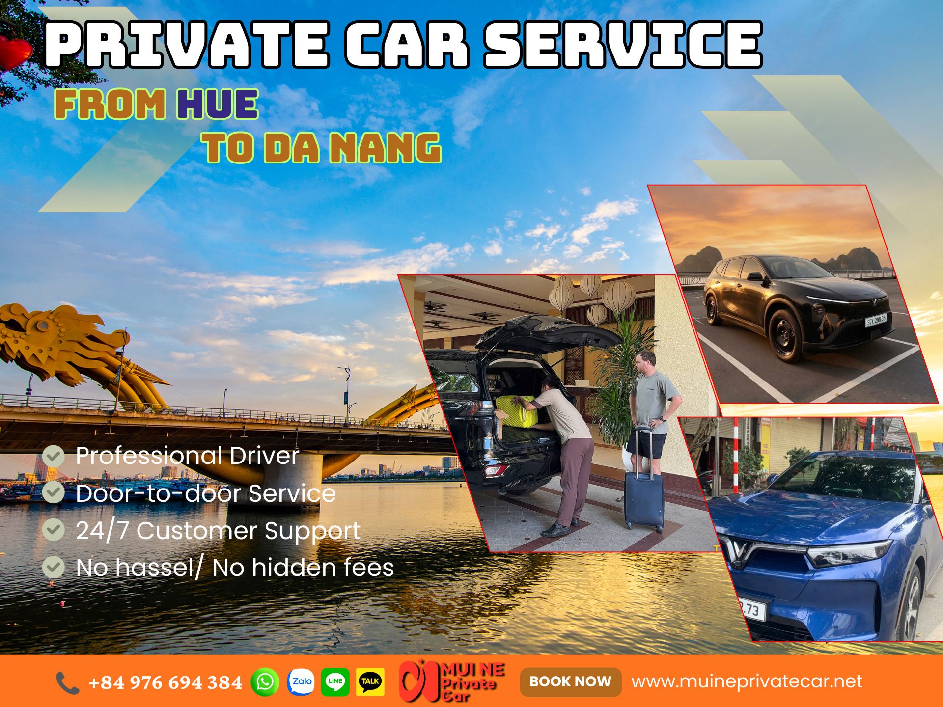 Hue to Da Nang Private Car Transfer - Mui Ne Private Car