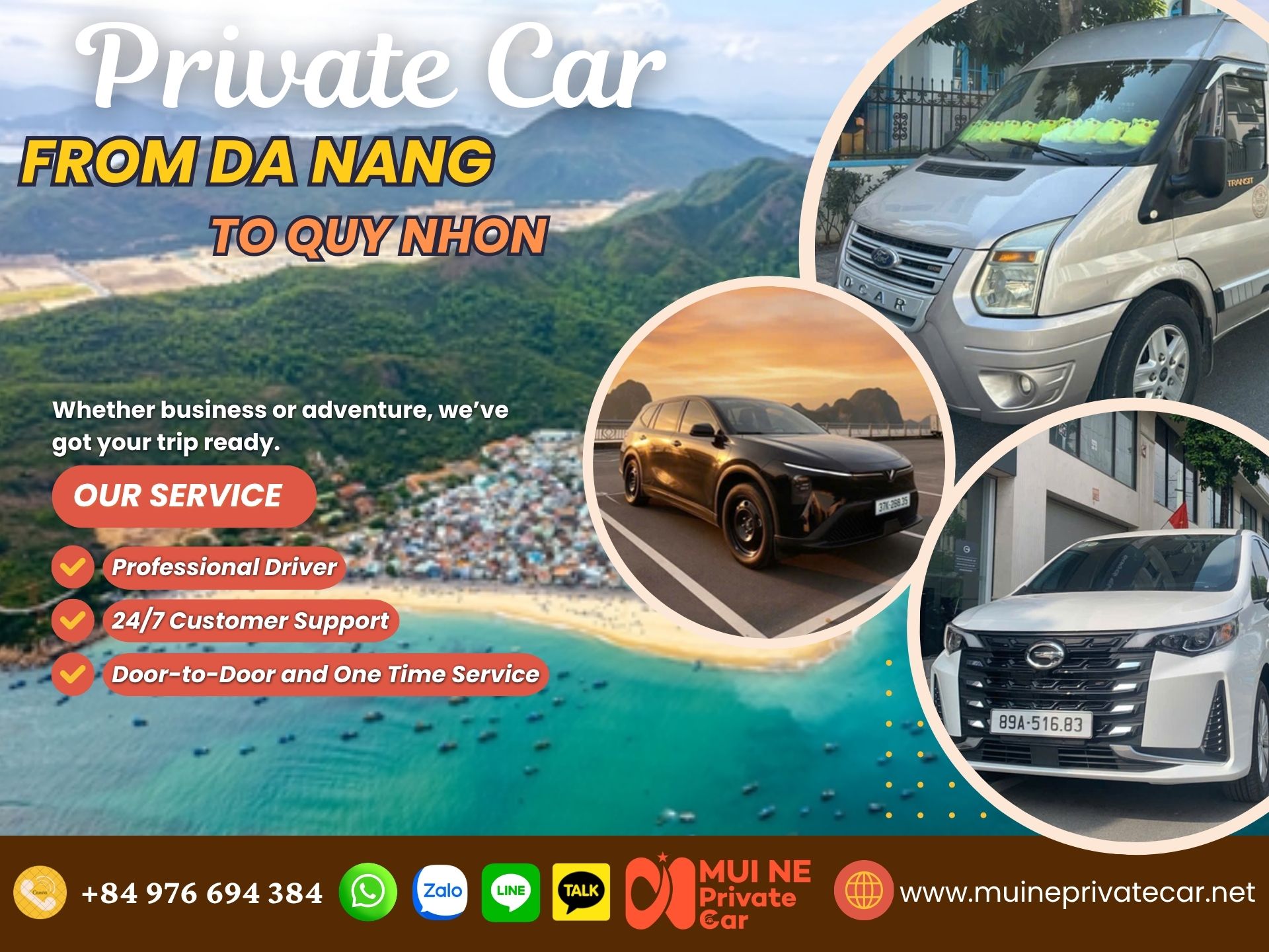 Da Nang to Quy Nhon Private Car Transfer - Mui Ne Private Car