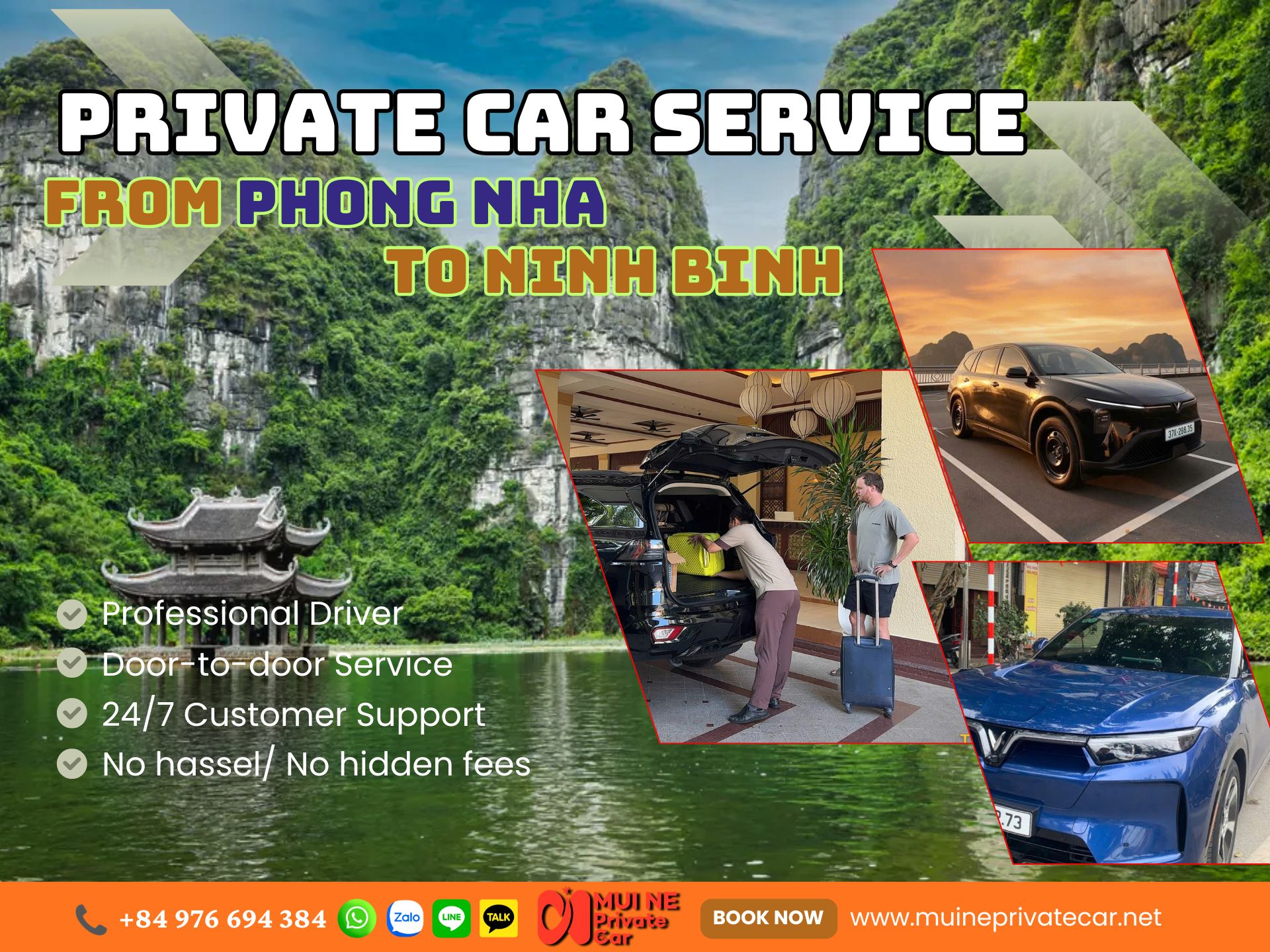 Phong Nha to Ninh Binh Private Car Transfer - Mui Ne Private Car