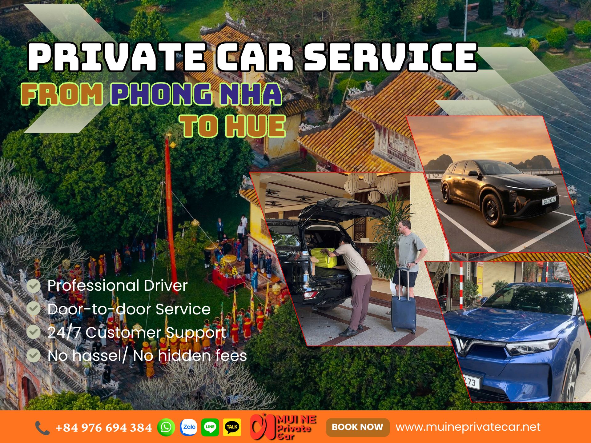 Phong Nha to Hue Private Car Transfer - Mui Ne Private Car