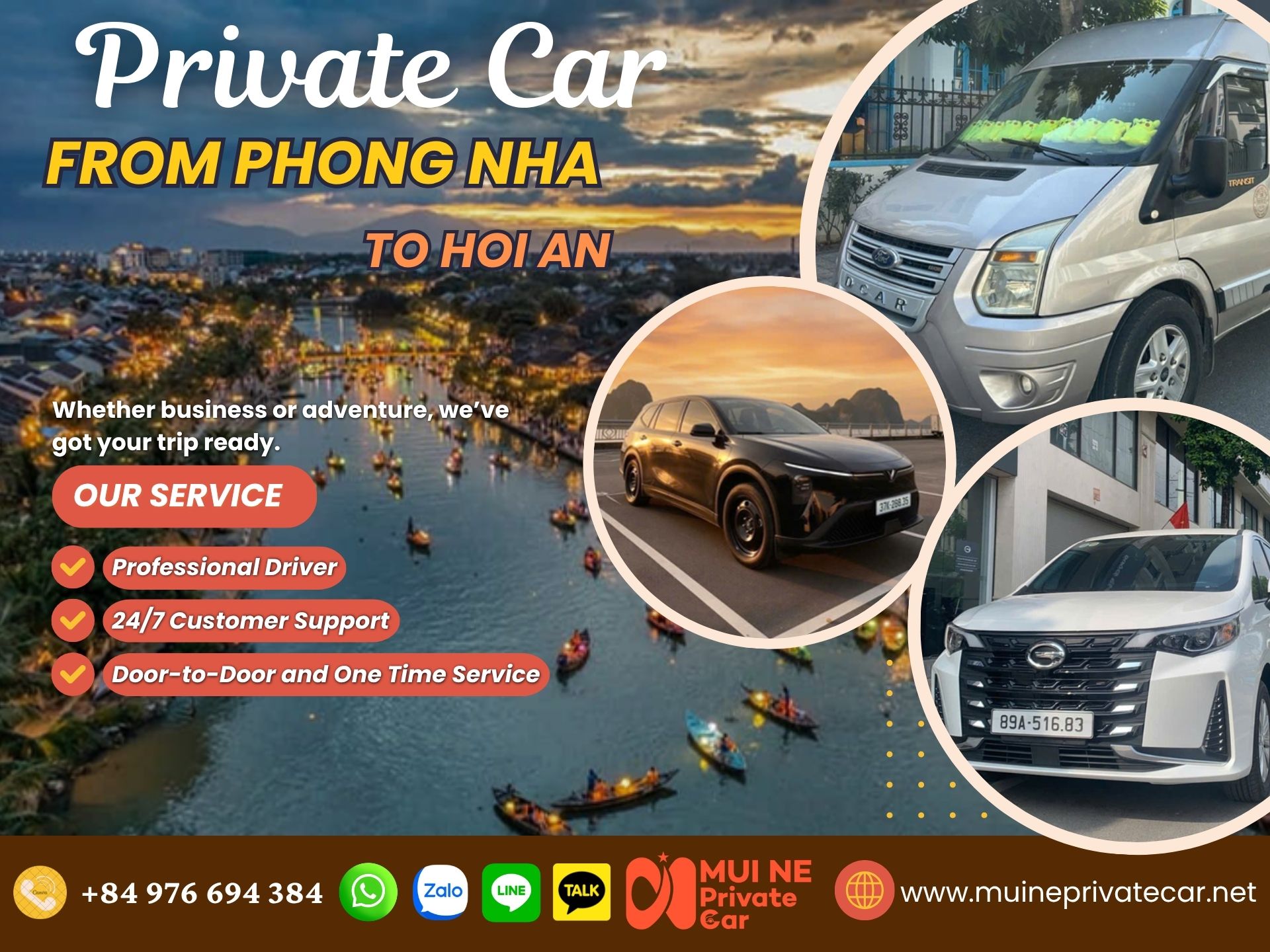 Phong Nha to Hoi An Private Car Transfer - Mui Ne Private Car