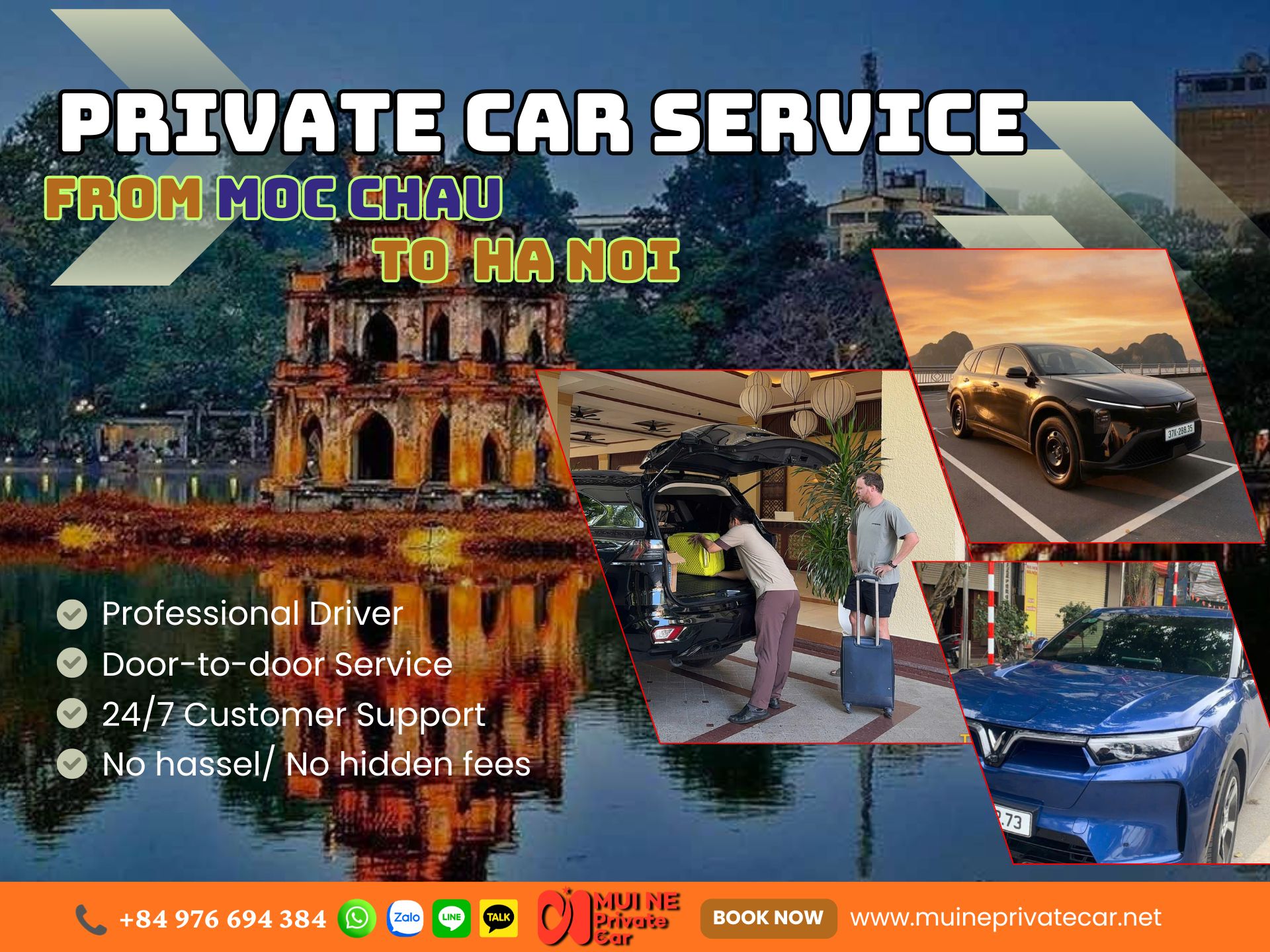 Moc Chau to Ha Noi Private Car Transfer - Mui Ne Private Car