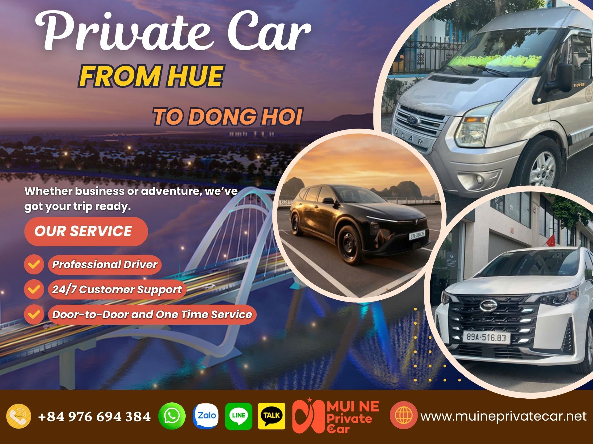 Hue to Dong Hoi Private Car Transfer - Mui Ne Private Car