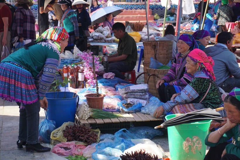 Bac Ha Sunday Market in the center of Bac Ha town