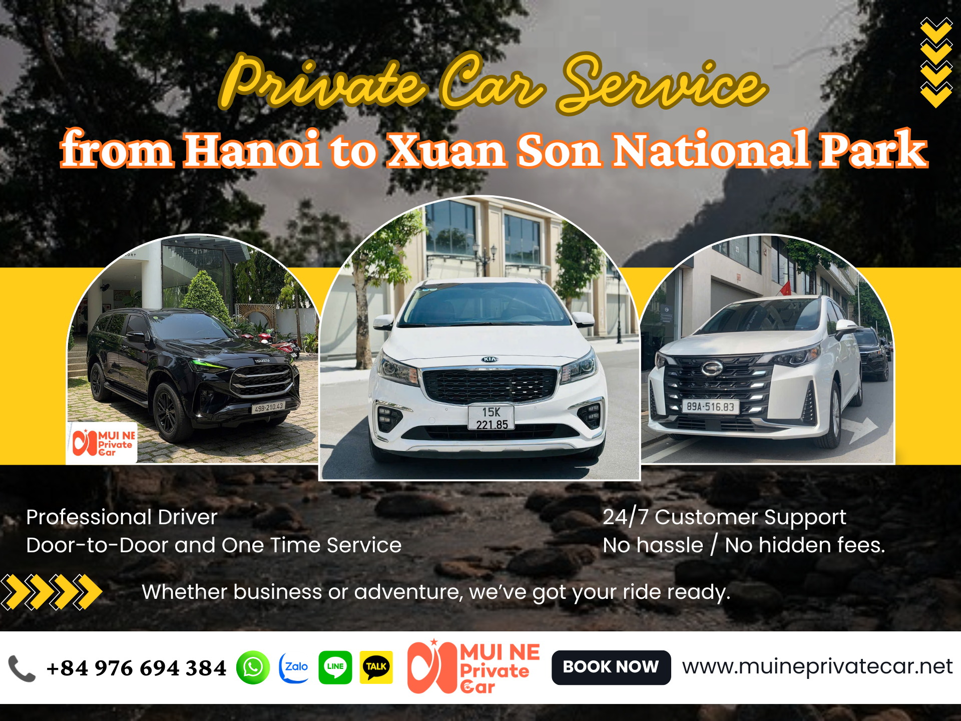Hanoi to Xuan Son National Park Private Car Transfer – Mui Ne Private Car