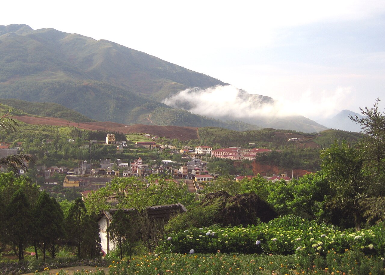 View of Sapa town from Ham Rong Mountain