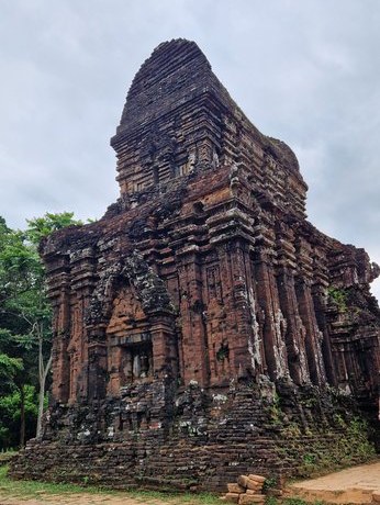 The tall Cham sanctuary tower at My Son