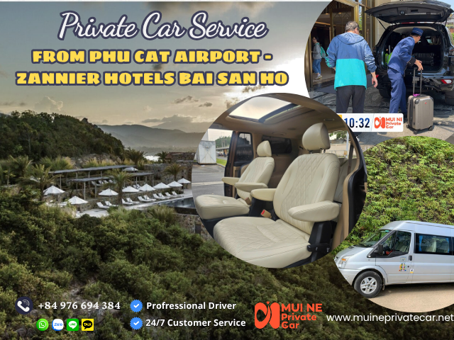 Private car Phu Cat Airport to Zannier Hotels Bai San Ho