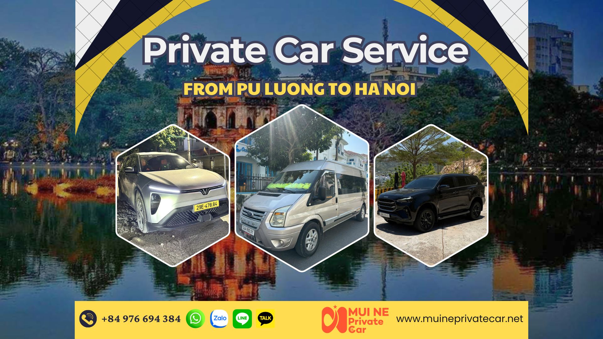 Pu Luong to Ha Noi Private Car Transfer - Mui Ne Private Car
