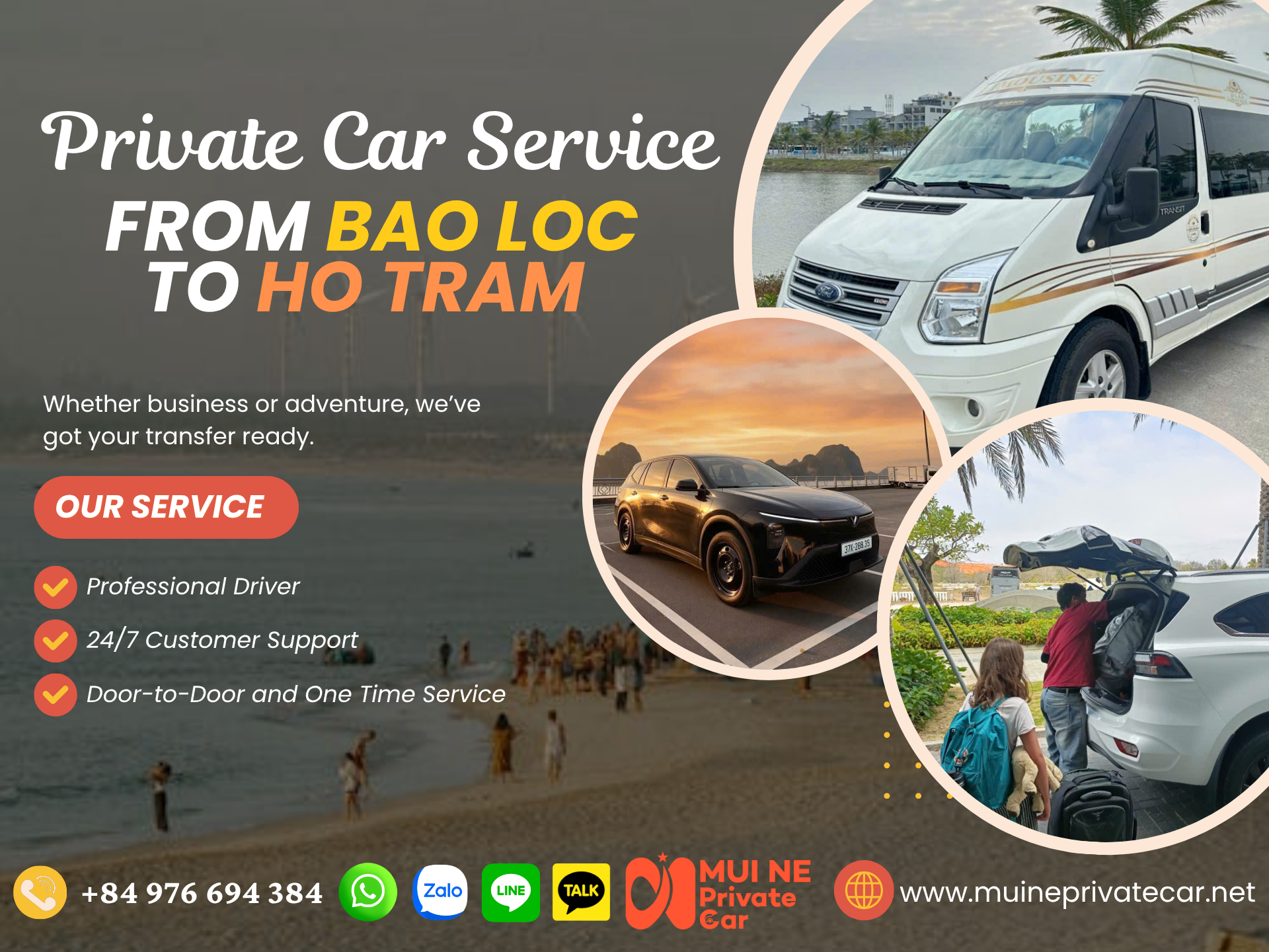 Private Car From Bao Loc To Ho Tram