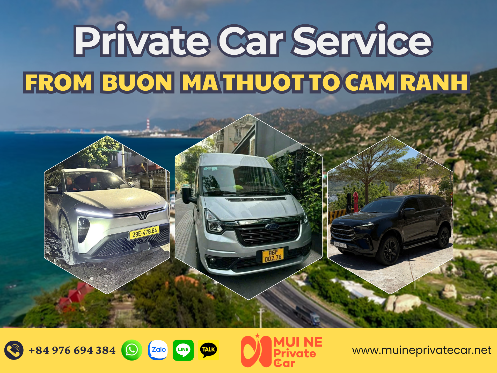 Buon Ma Thuot to Cam Ranh Private Car Transfer - Mui Ne Private Car
