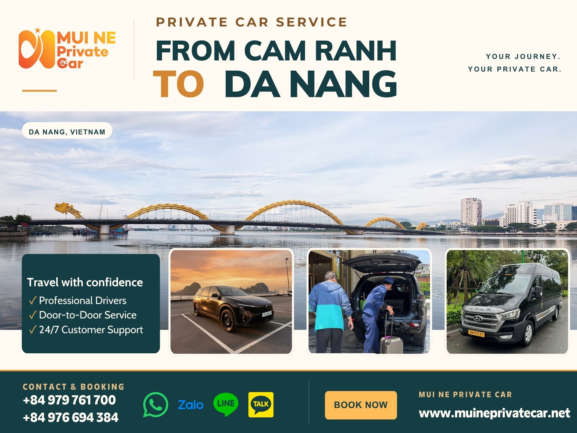 Cam Ranh to Danang Private Car Transfer - Mui Ne Private Car