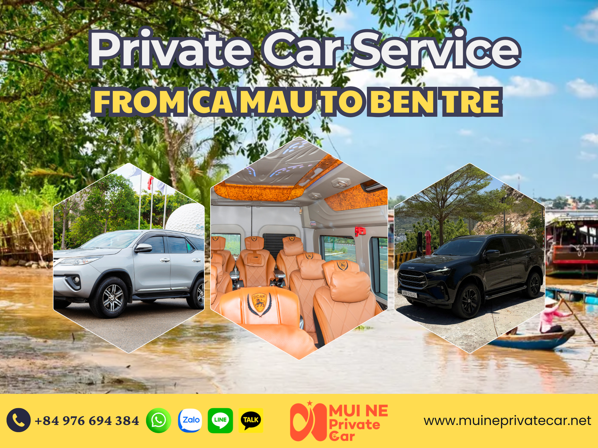 Private car Ca Mau to Ben Tre