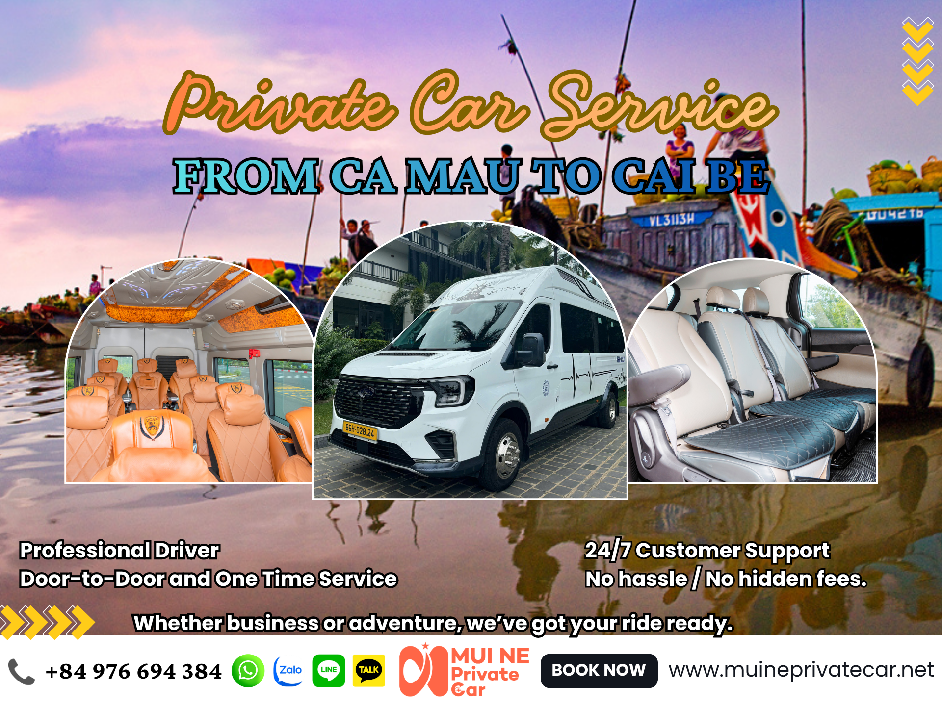 Private car Ca Mau to Cai Be