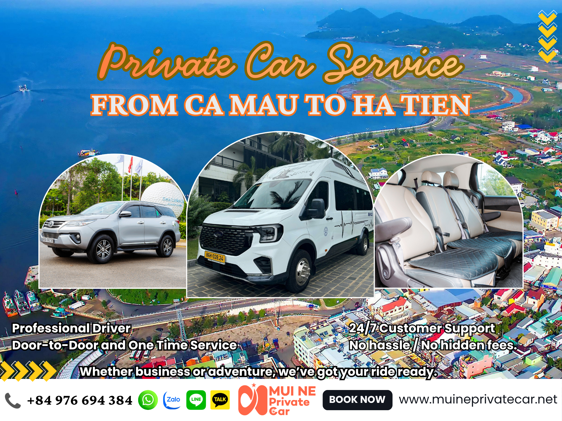 Private car Ca Mau to Ha Tien
