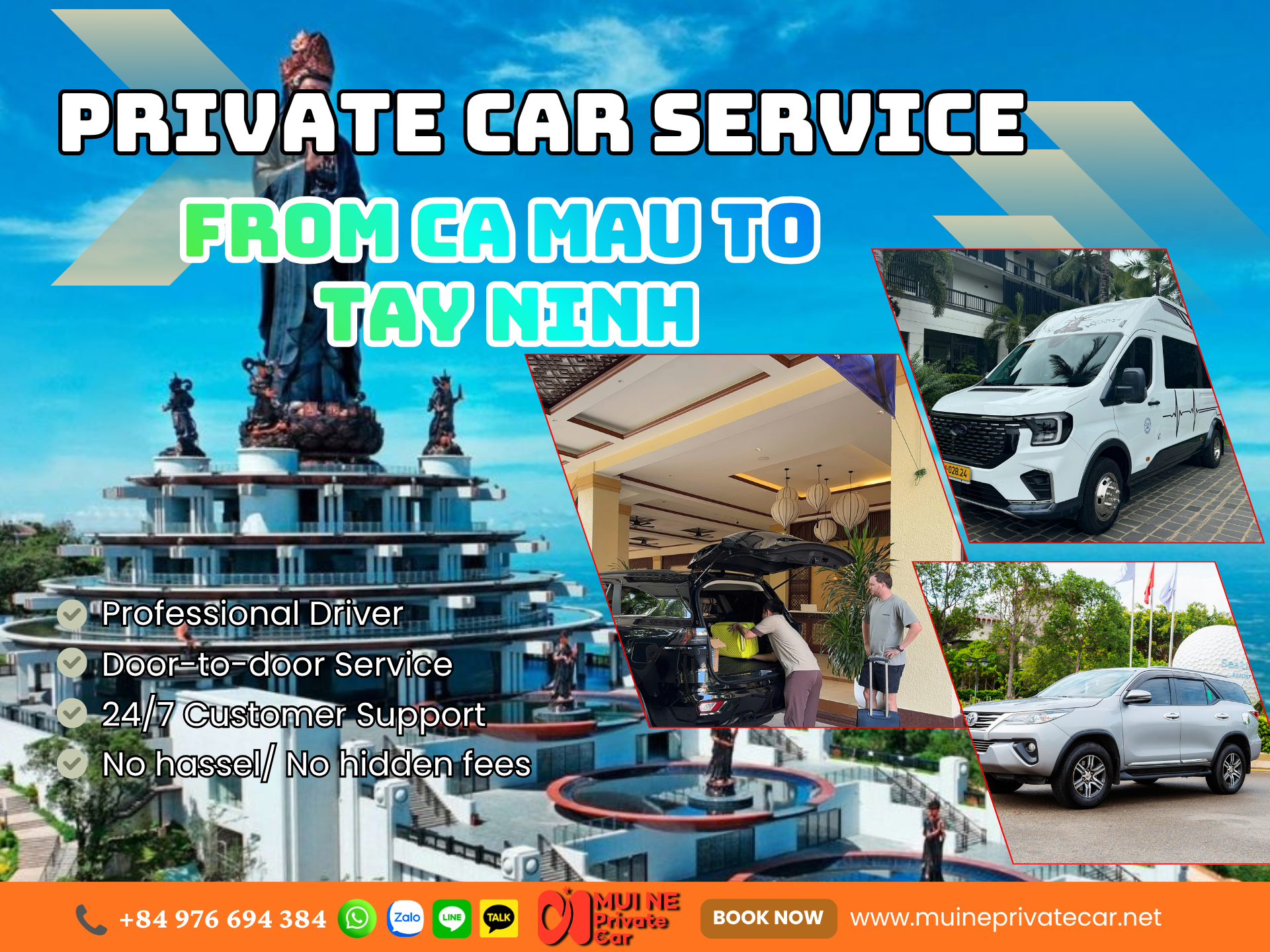 Private car Ca Mau to Tay Ninh