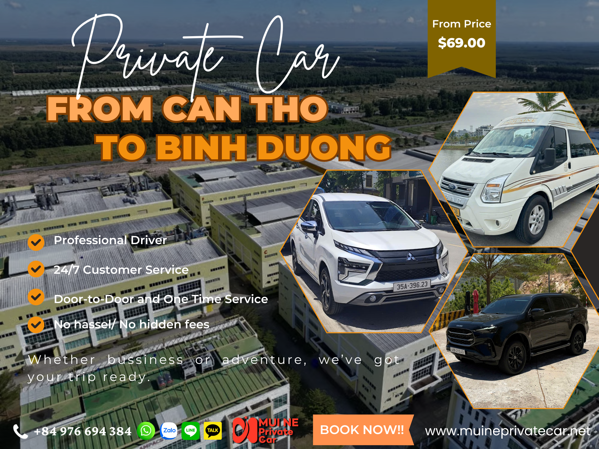 Can Tho to Binh Duong Private Car Transfer - Mui Ne Private Car