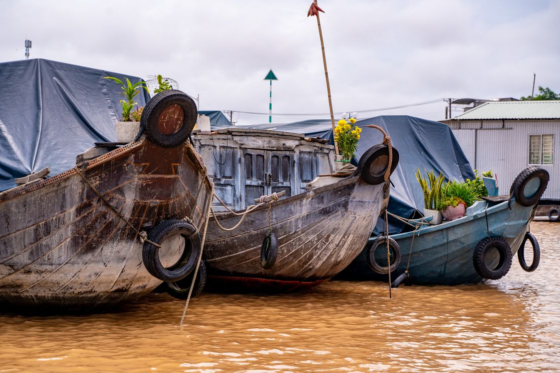 Cai Rang floating market boats, Can Tho