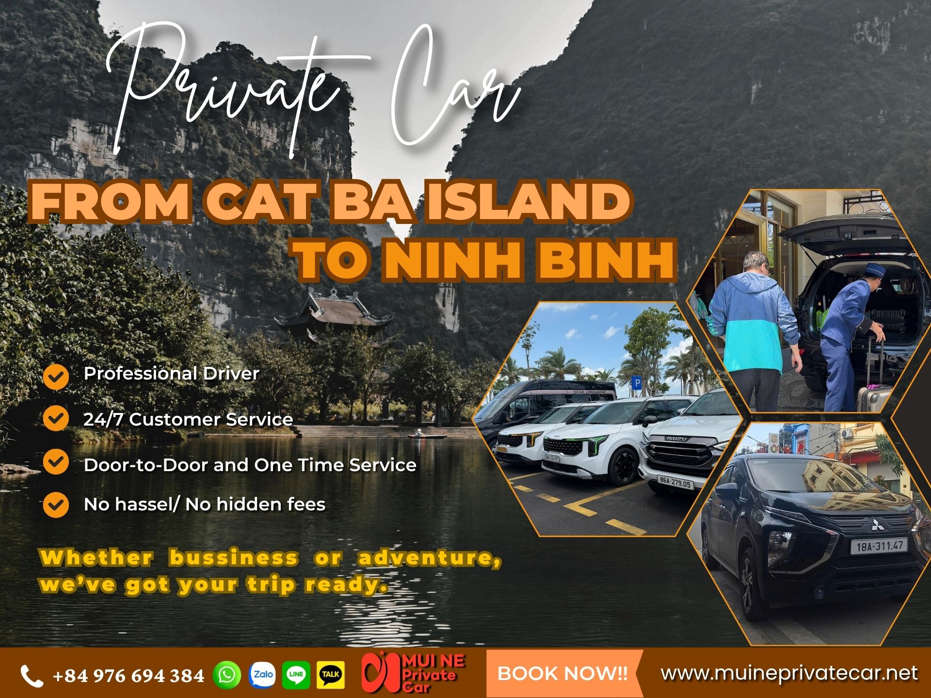 Cat Ba Island to Ninh Binh Private Car Transfer - Mui Ne Private Car