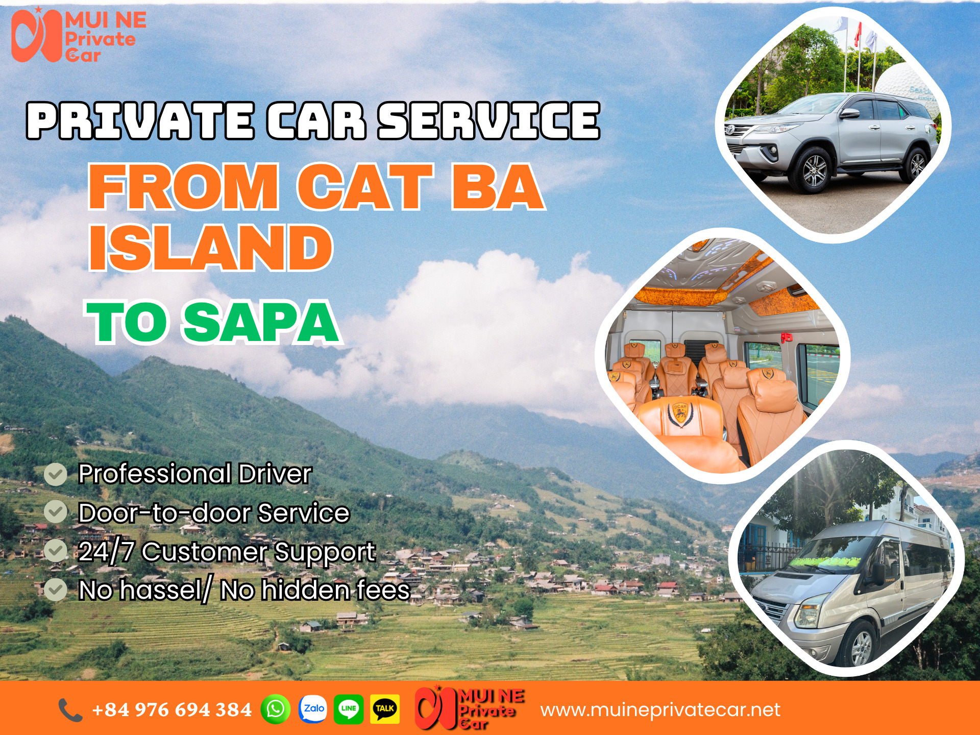 Cat Ba Island to Sapa Private Car Transfer Service