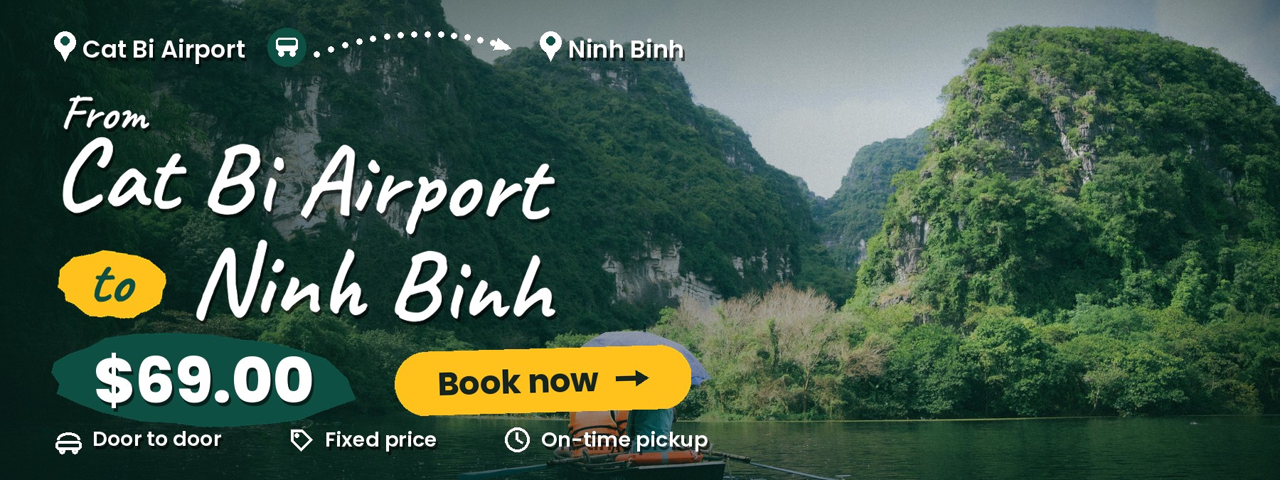 Cat Bi Airport to Ninh Binh Private Car