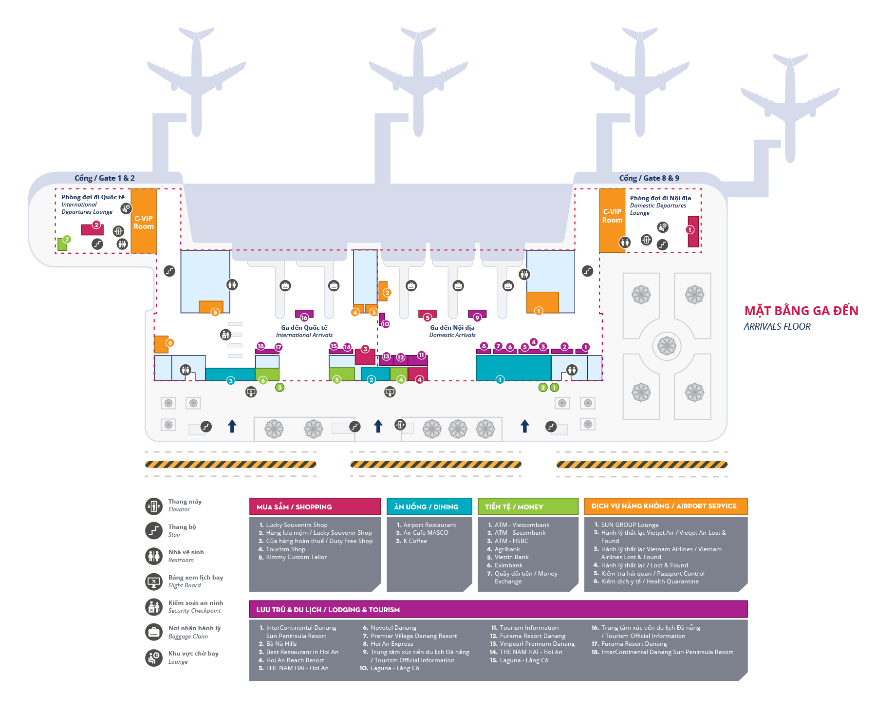 Da Nang Airport Terminal Map