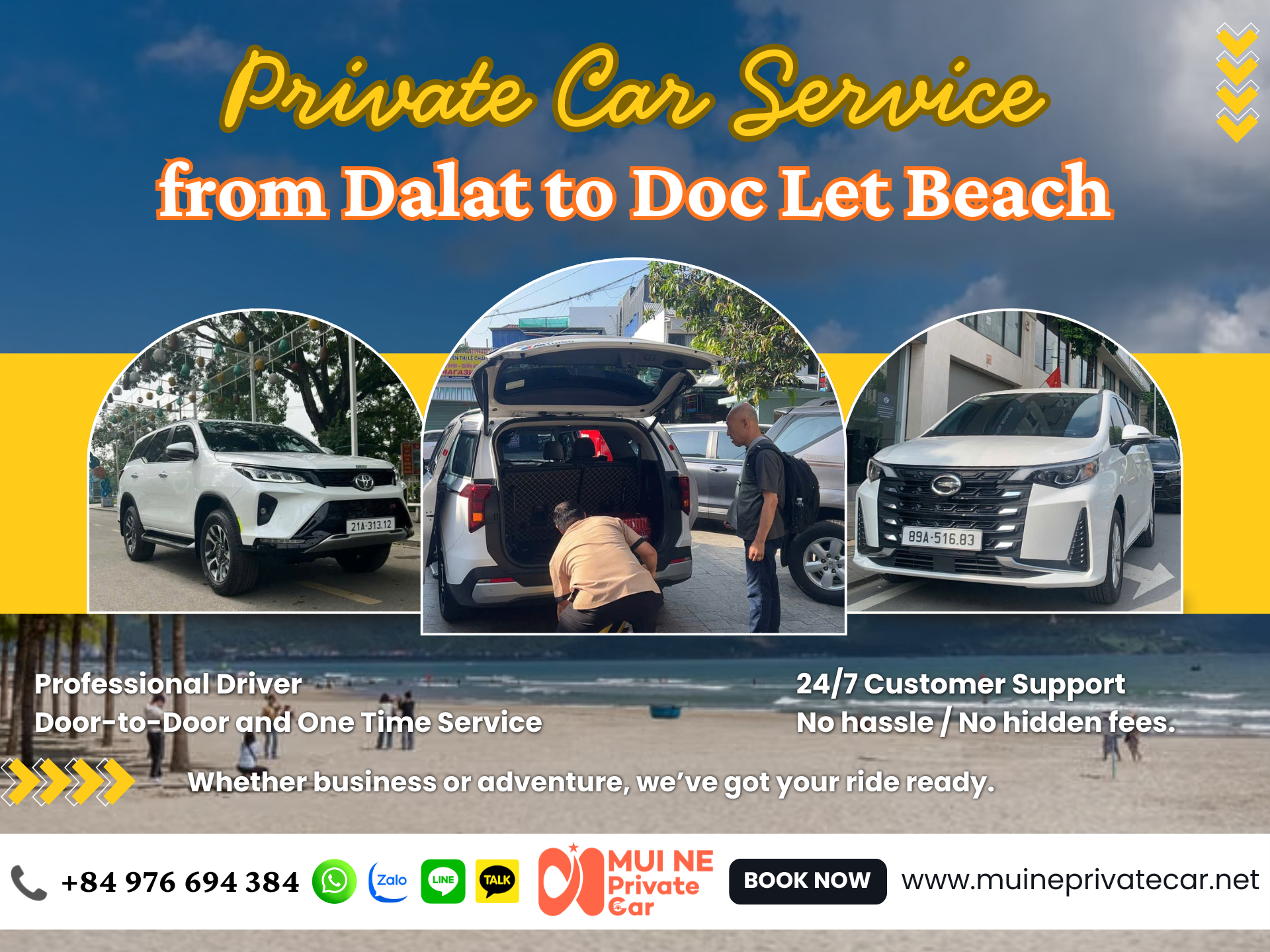 Da Lat to Doc Let Private Car Transfer - Mui Ne Private Car