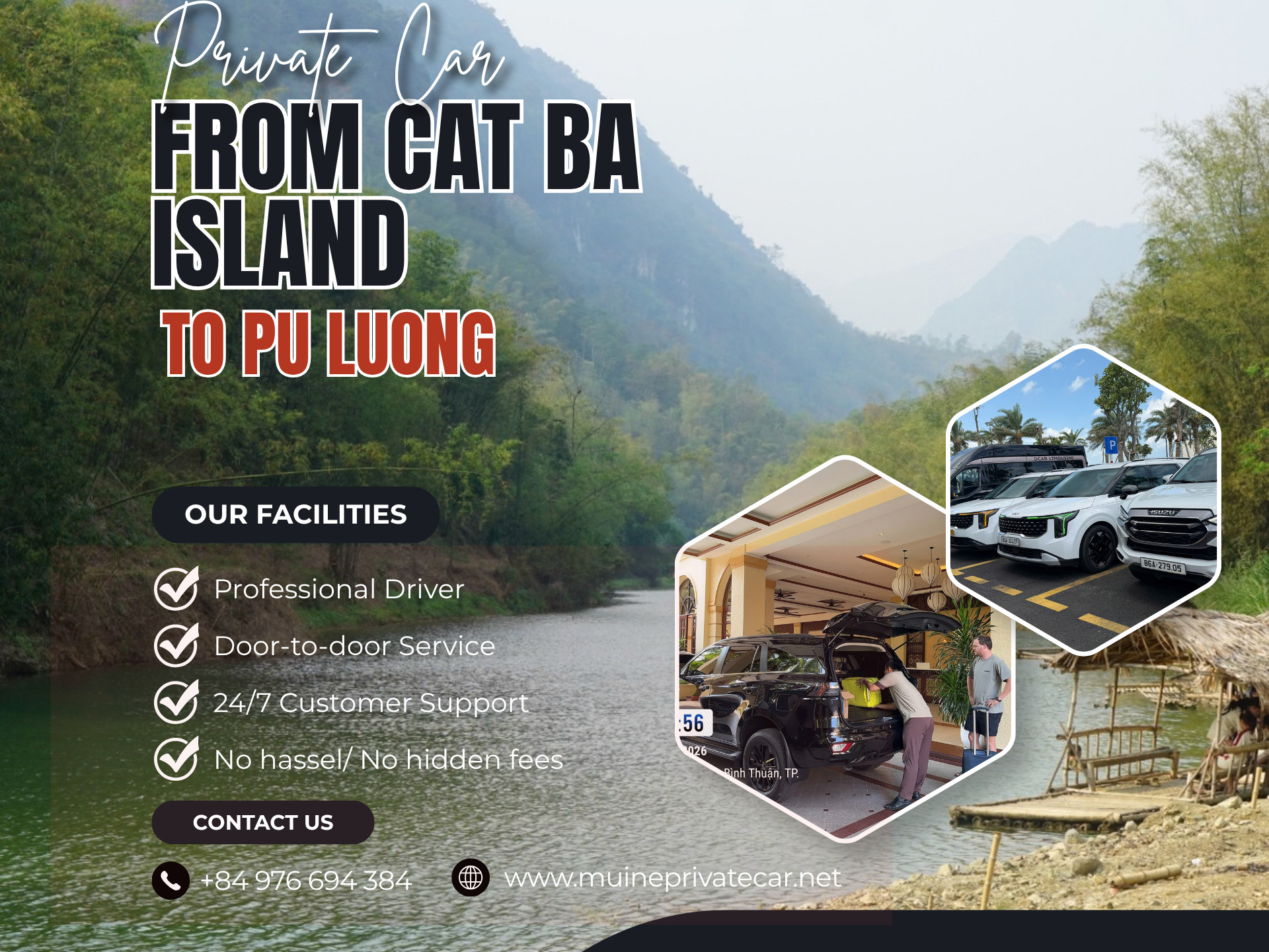Cat Ba to Pu Luong Private Car Transfer Service