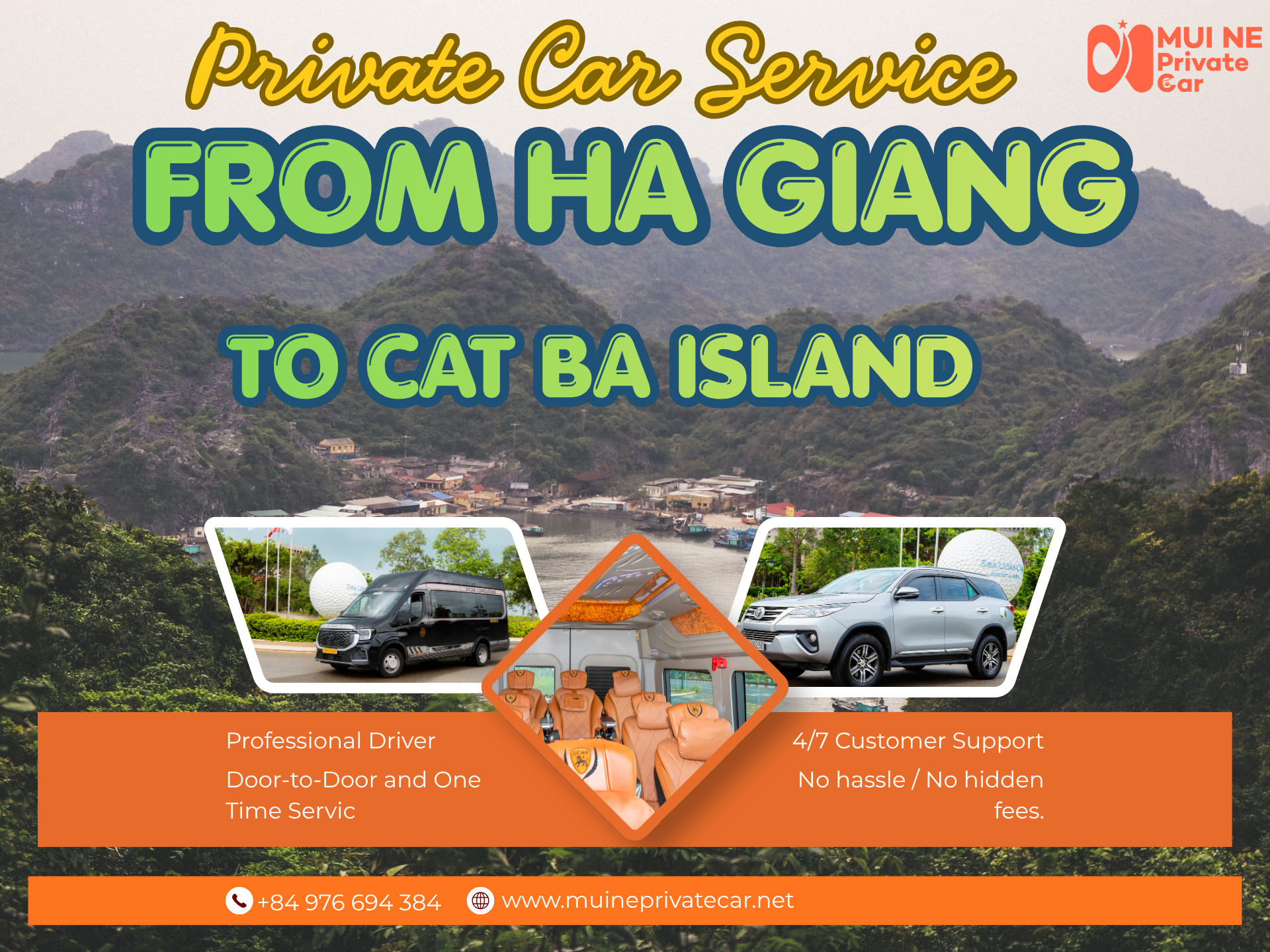 Private car Cat Ba Island to Sapa