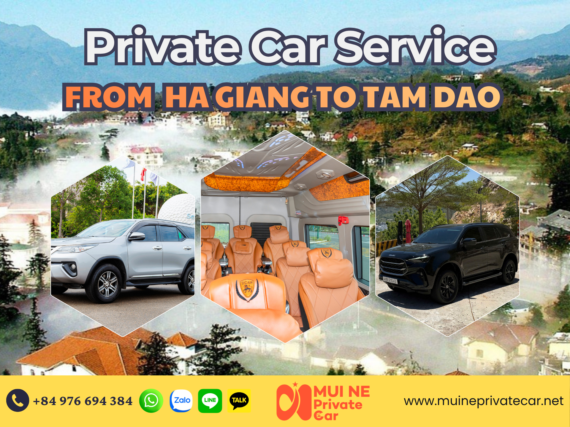 Private car Ha Giang to Tam Dao
