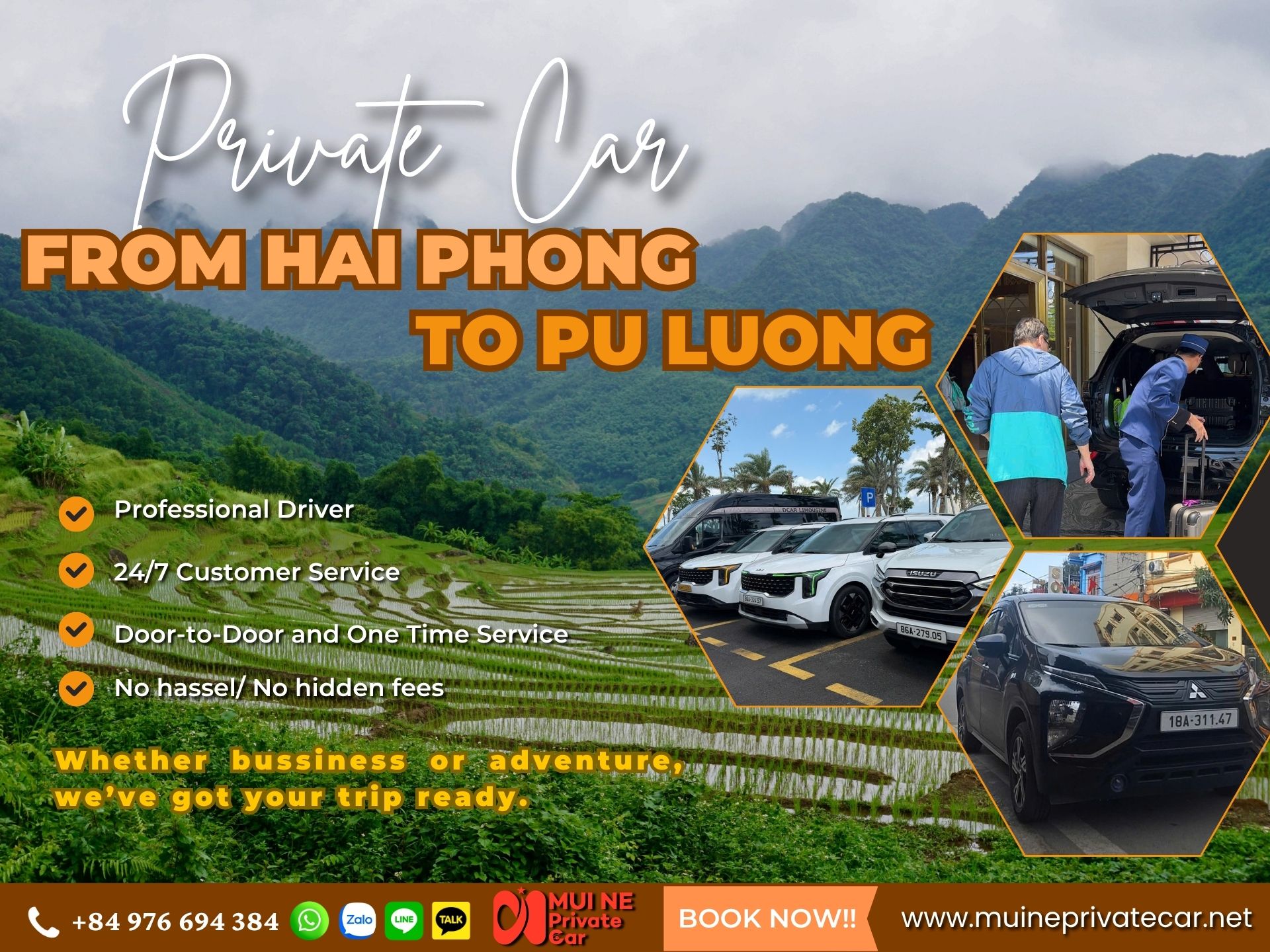 Hai Phong to Pu Luong Private Car Transfer - Mui Ne Private Car