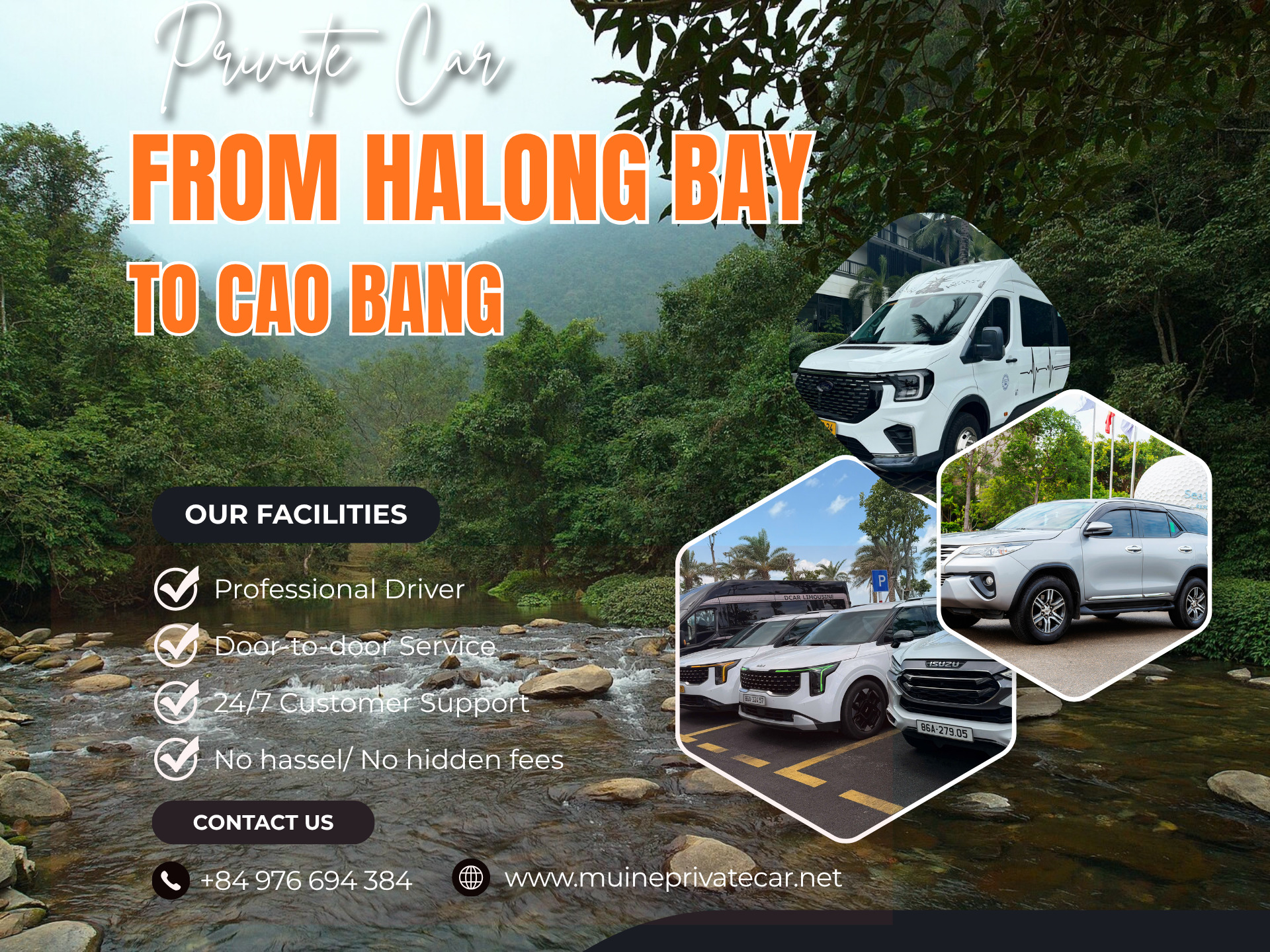 Ha Long Bay to Cao Bang Private Car Transfer