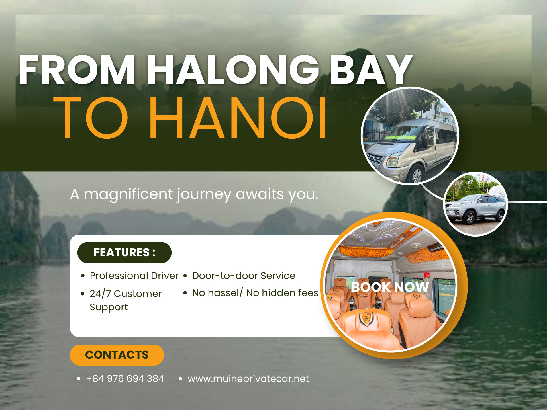 Halong Bay to Hanoi Private Car
