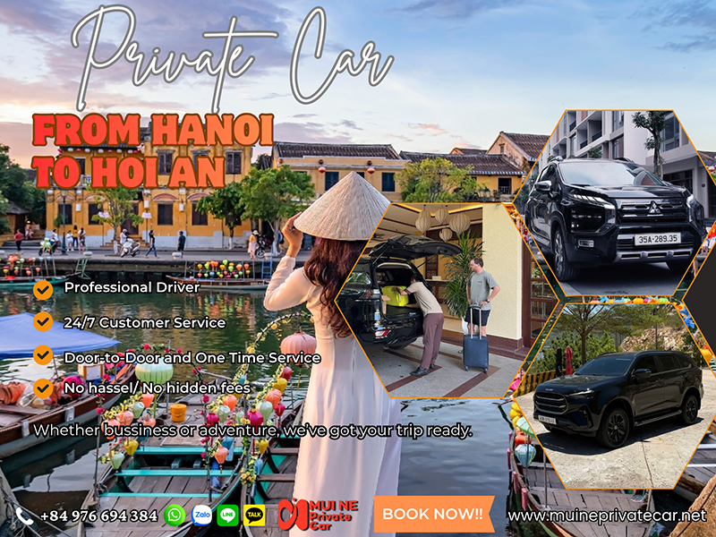 Private car Hanoi to Hoi An