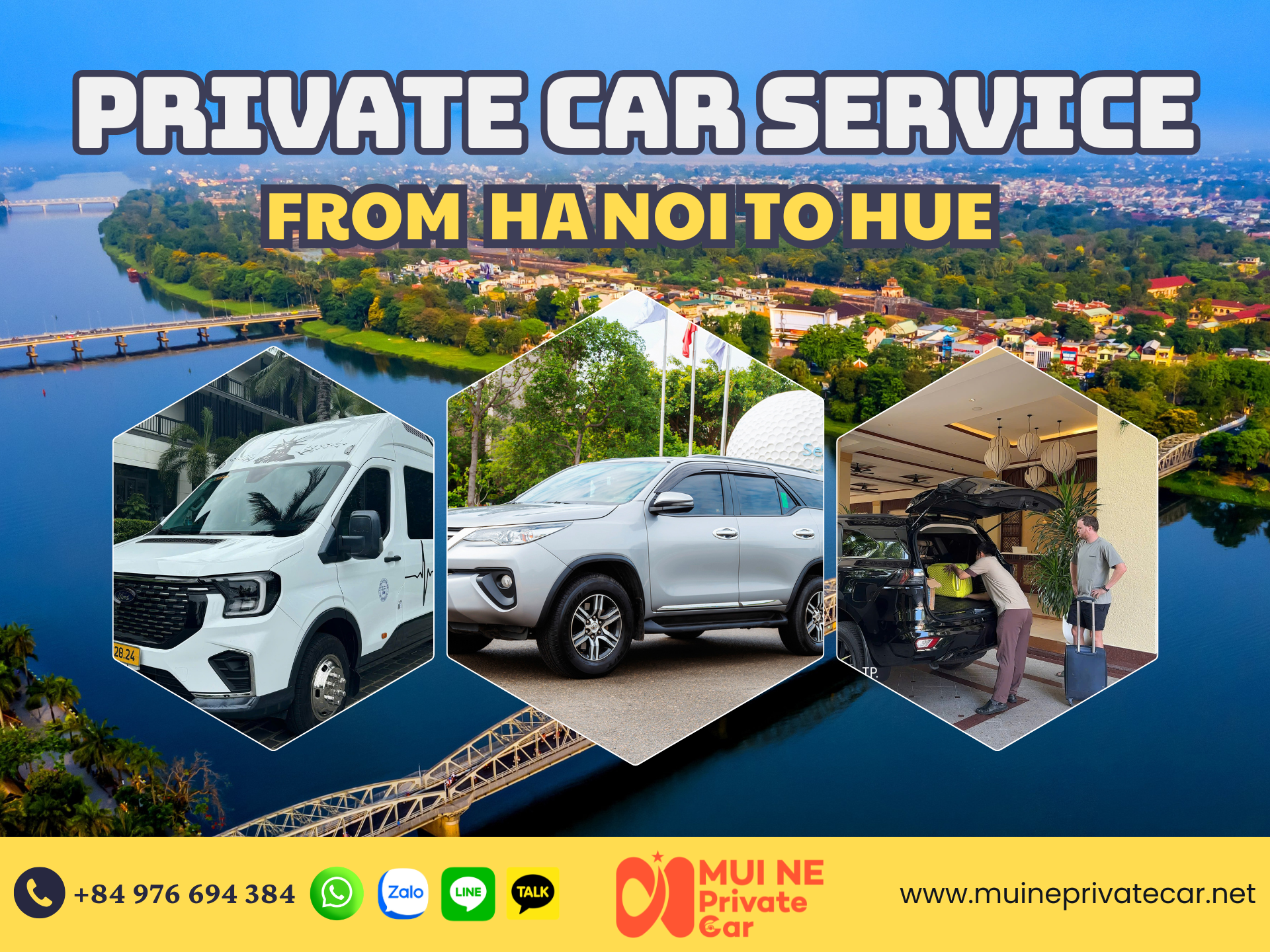 Private car Hanoi to Hue