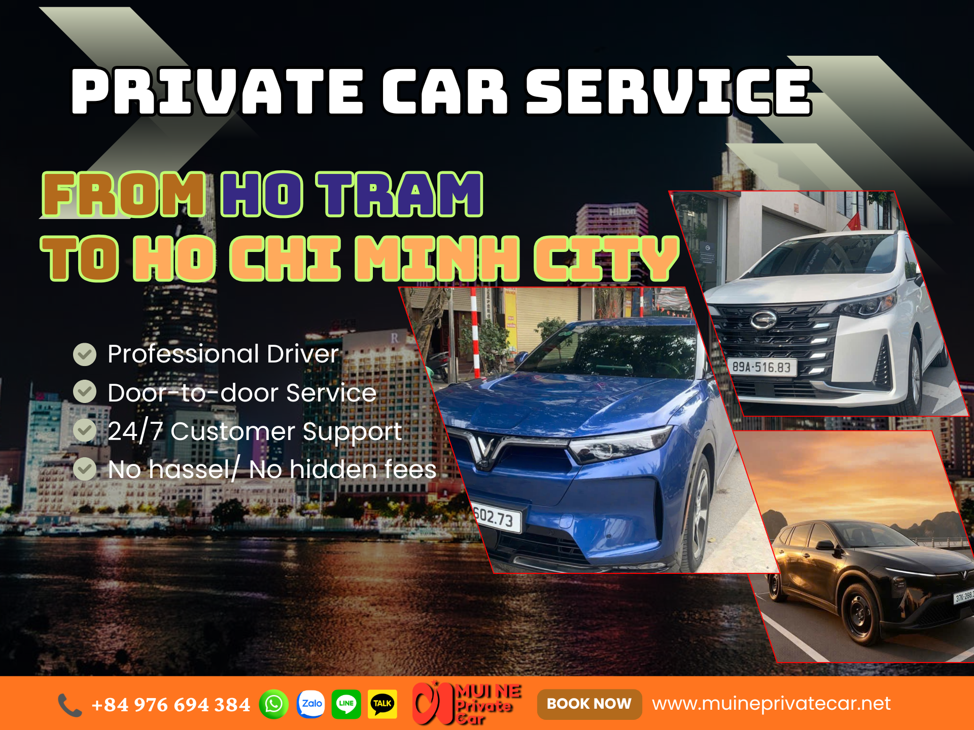 Ho Tram to Ho Chi Minh City Private Car Transfer - Mui Ne Private Car