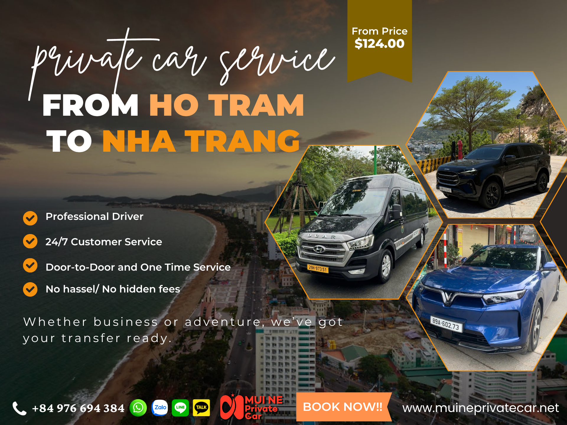 Ho Tram to Nha Trang Private Car Transfer - Mui Ne Private Car