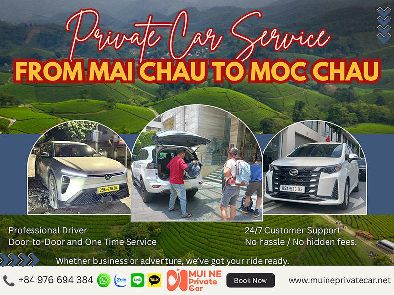 Mai Chau to Moc Chau Private Car Transfer via QL12B - Mui Ne Private Car