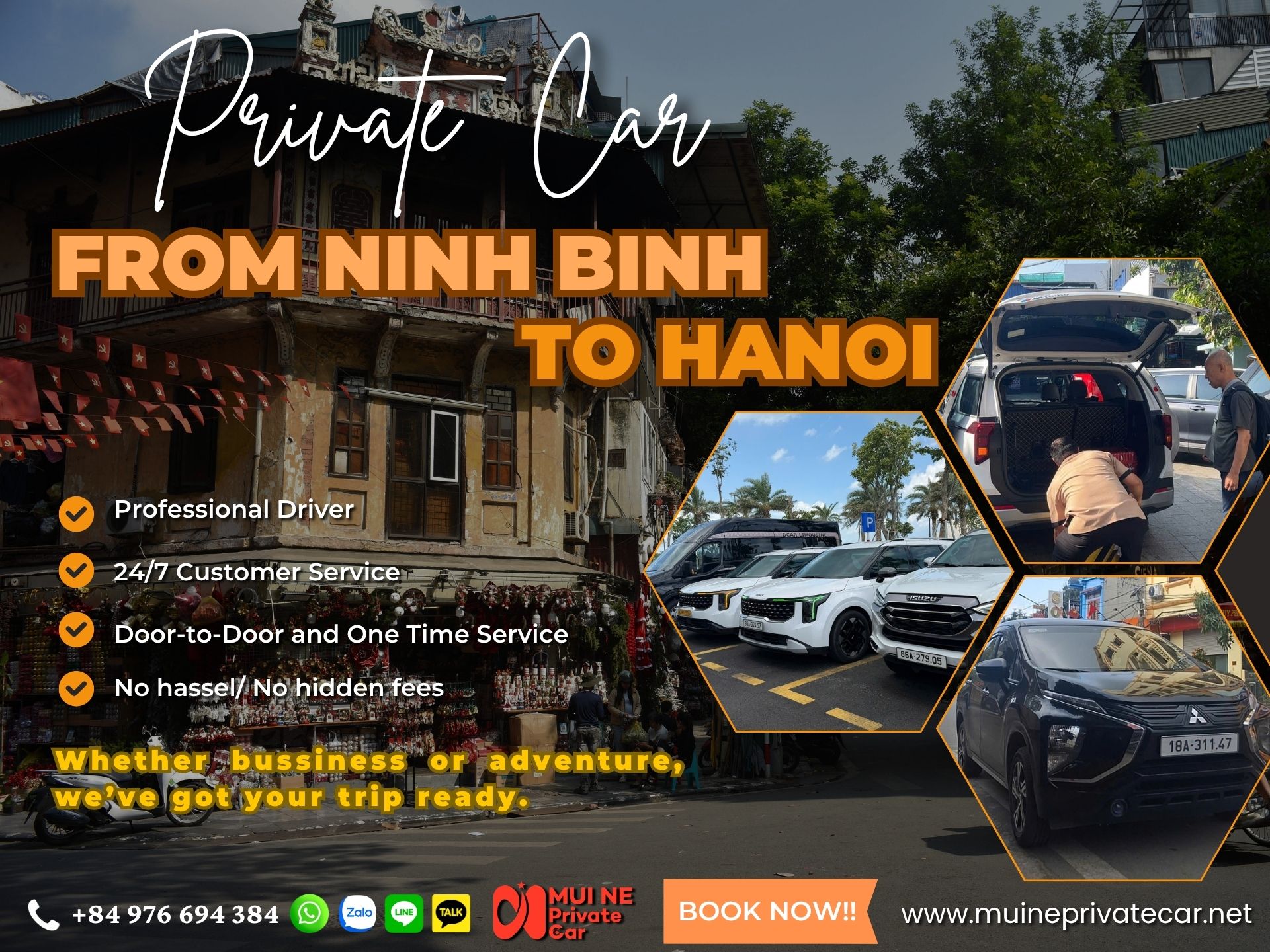 Ninh Binh to Hanoi Private Car Transfer