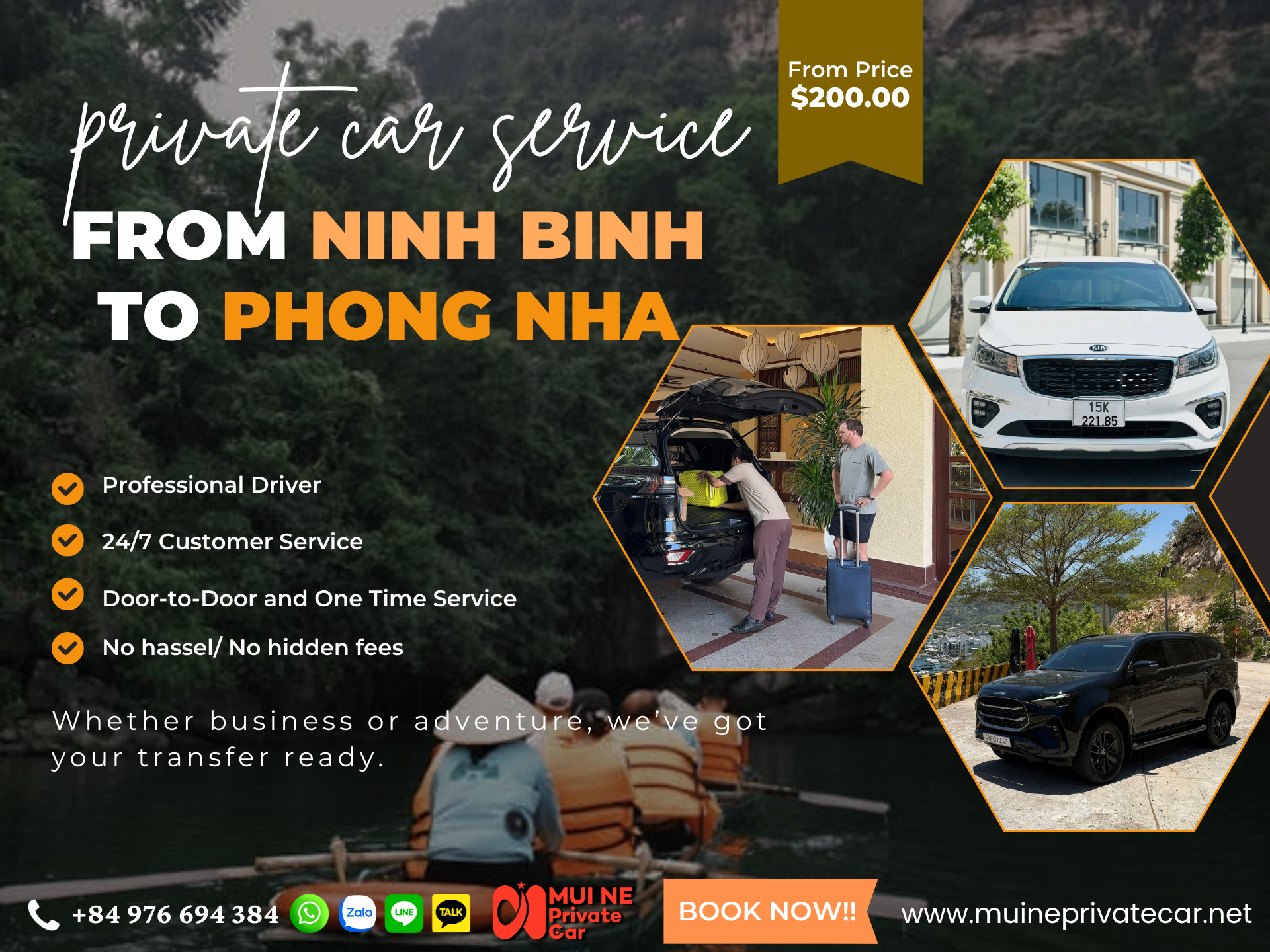 Ninh Binh to Phong Nha Private Car Transfer - Mui Ne Private Car