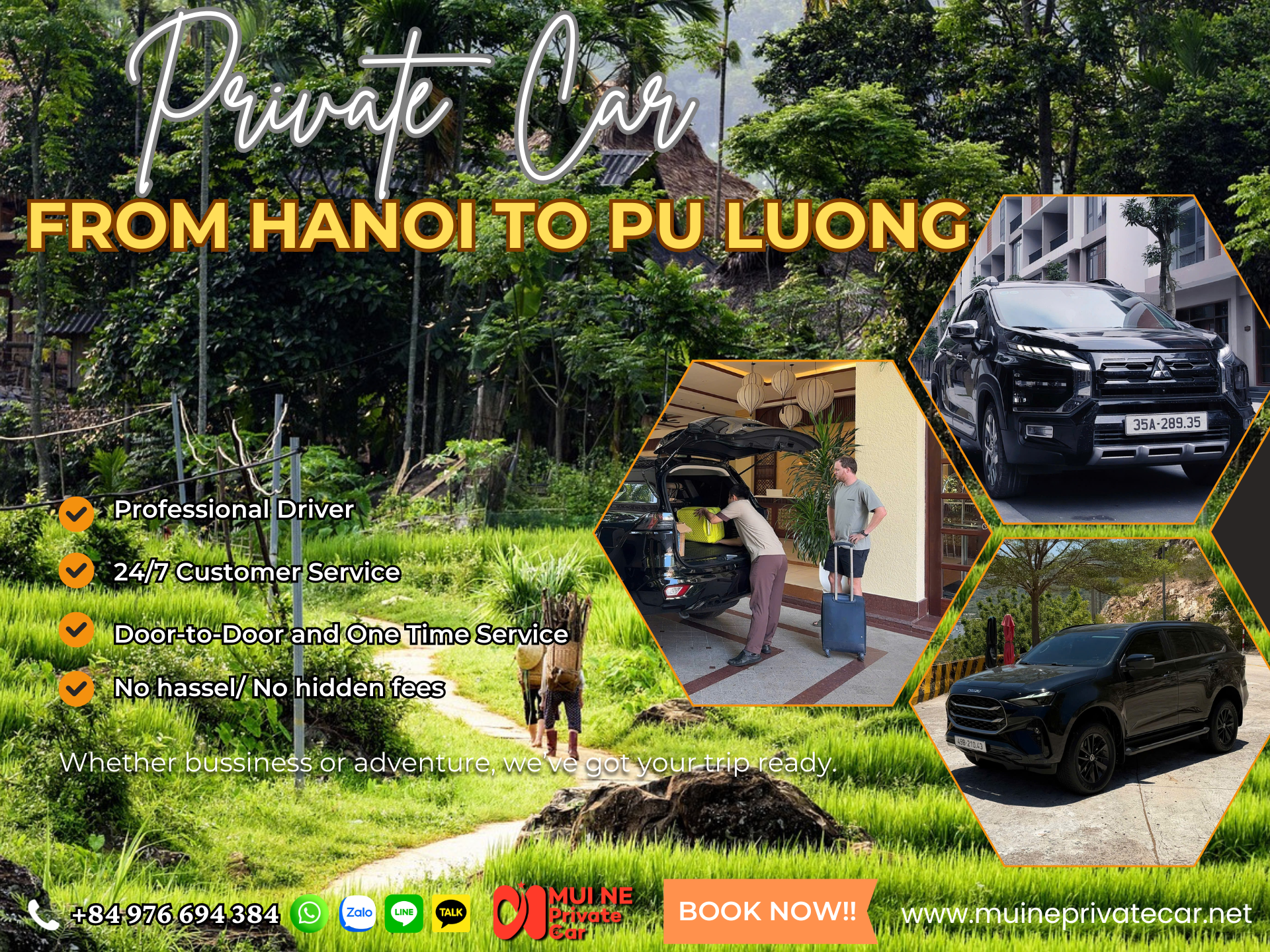 Private-Car-From-Ha-Noi-To-Pu-Luong