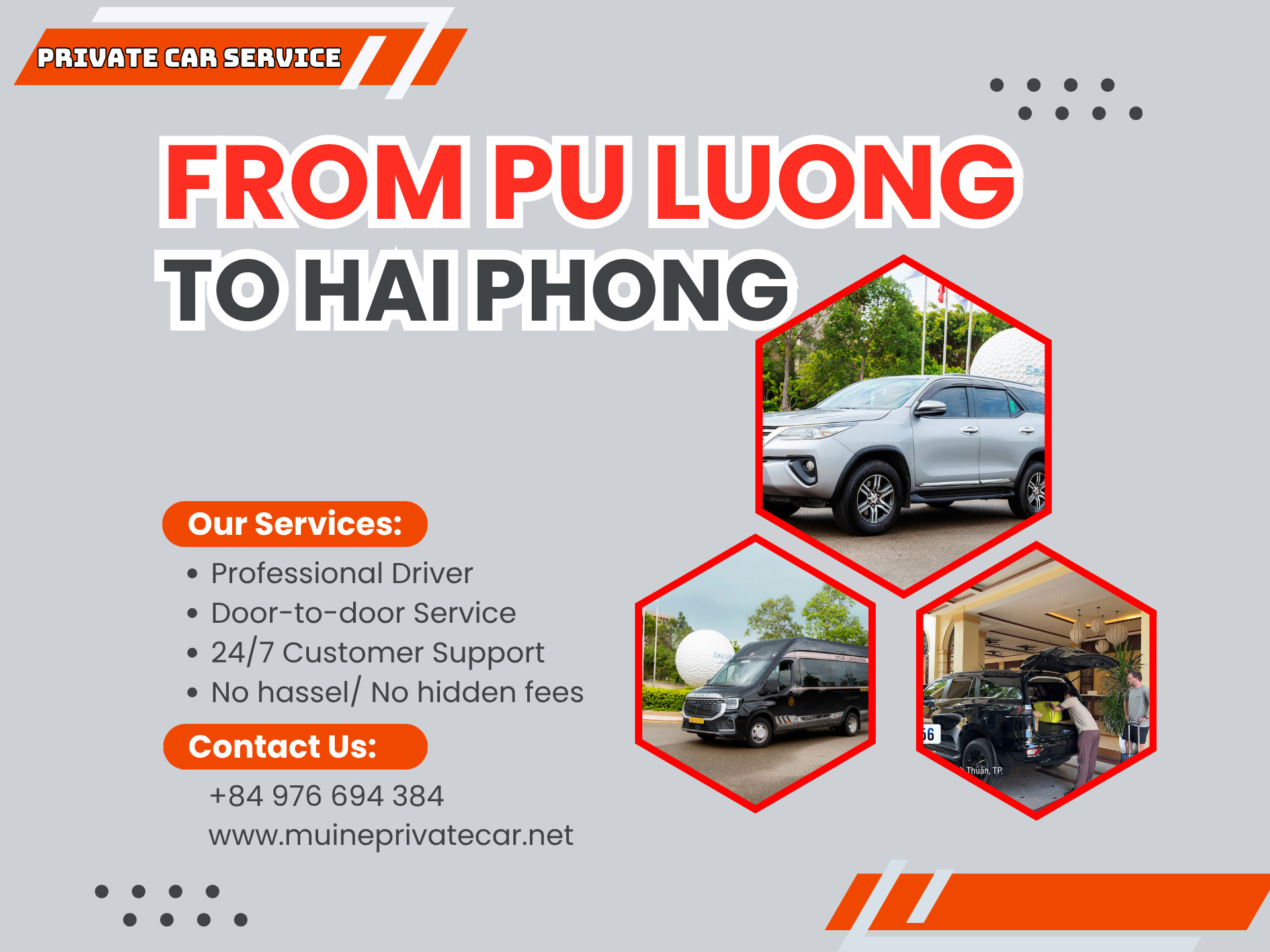 Pu Luong to Hai Phong Private Car Transfer