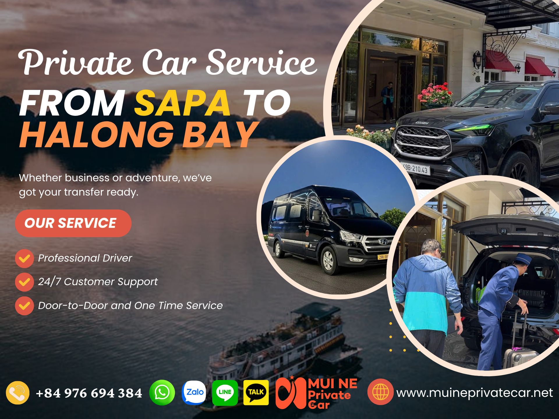 Private Car Service from Sapa to Halong Bay – Mui Ne Private Car