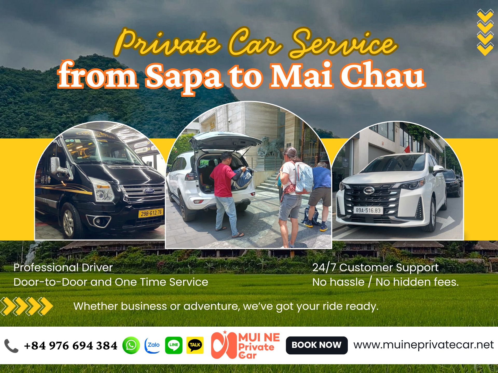 Private Car Transfer From Sapa to Mai Chau – Mui Ne Private Car